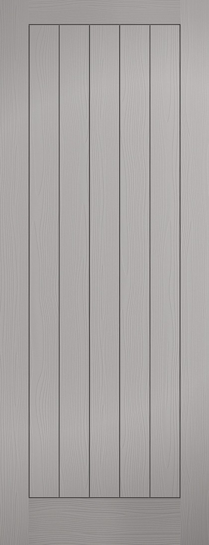 Grey TEXTURED VERTICAL 5 Panel Fire Door