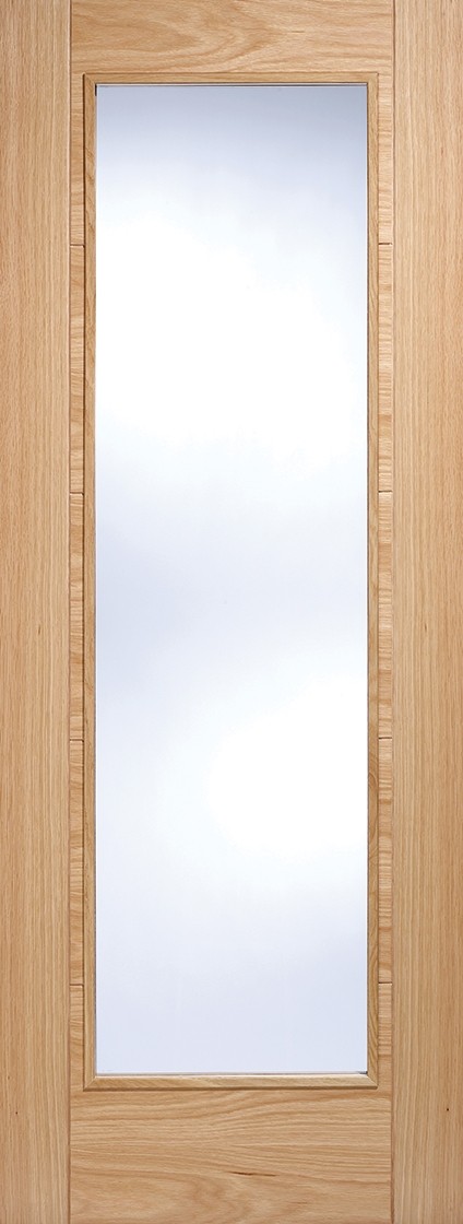 Oak Vancouver Pattern10 (Clear Glass) Fire Door