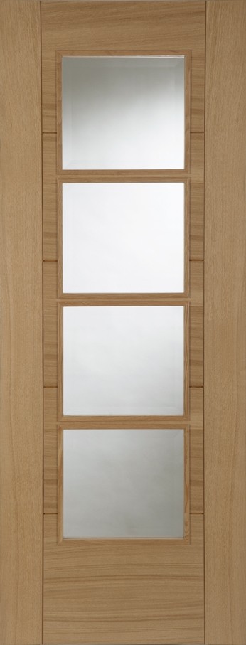 Oak ISEO Quarter Cut Veneer Central 4 Light Glazed Pre-Finished