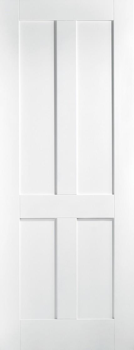 White Primed  London 4 Panels Fire Door