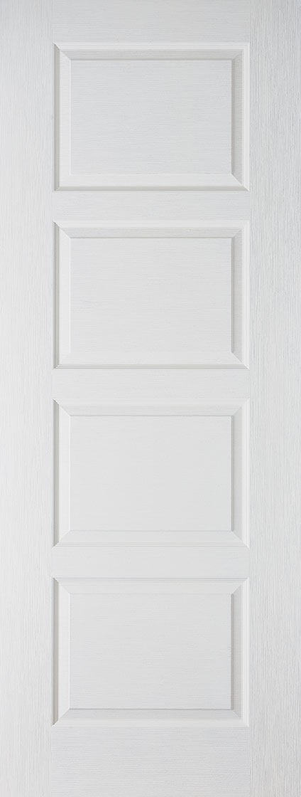 White TEXTURED CONTEMPORARY 4 Panel Fire Door
