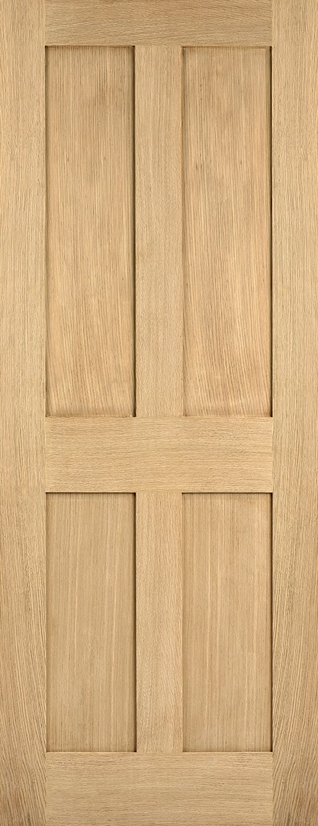 Oak London 4 Panels Fire Door