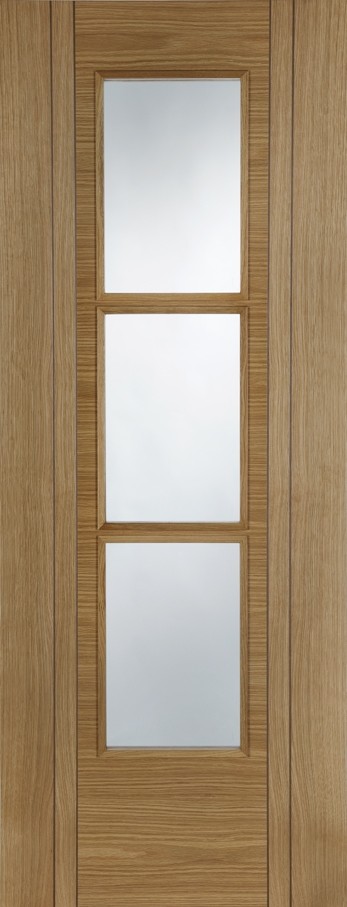 Oak Capri 3 Light Clear Glass Pre-Finished